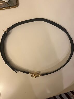 Coach Adjustable Black Leather Crossbody Strap with Gold/brass Hardware